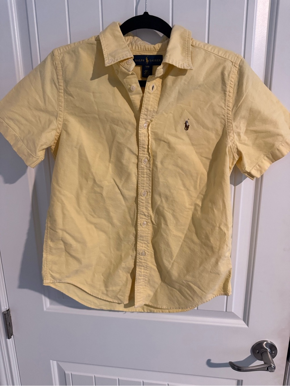 Polo Ralph Lauren Boys Short Sleeve Button-Down Shirt – Yellow – Size 8